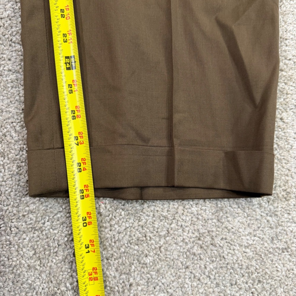 Lauren Ralph Lauren Dress Pants Men 48R Brown Wool Cashmere Pleated Cuffed Luxe - Picture 5 of 7